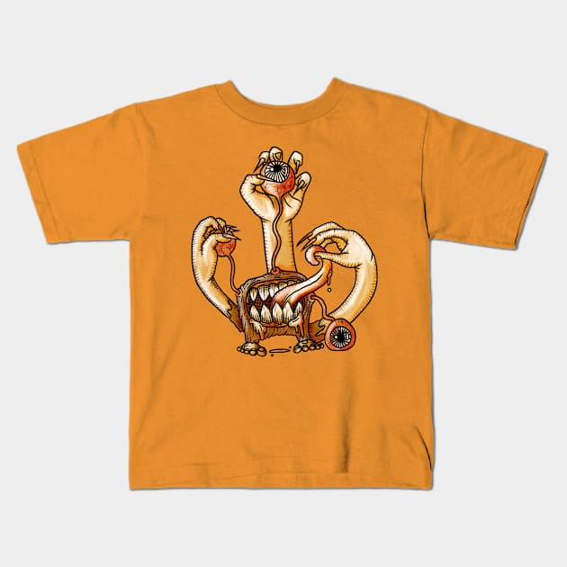 The Scratchy Three Eyed Monster Crush Kids T-Shirt by dasveg